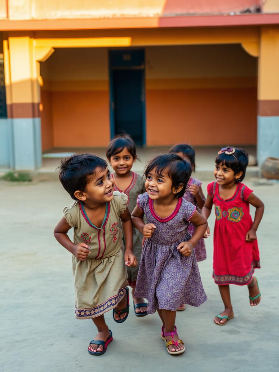 Children playing at school